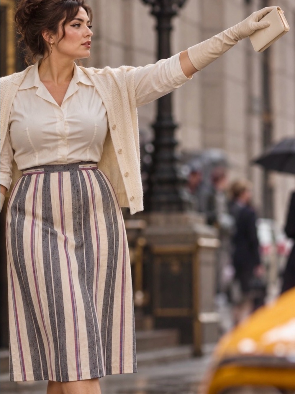 Vintage Striped Midi Skirt NWT | Size 18